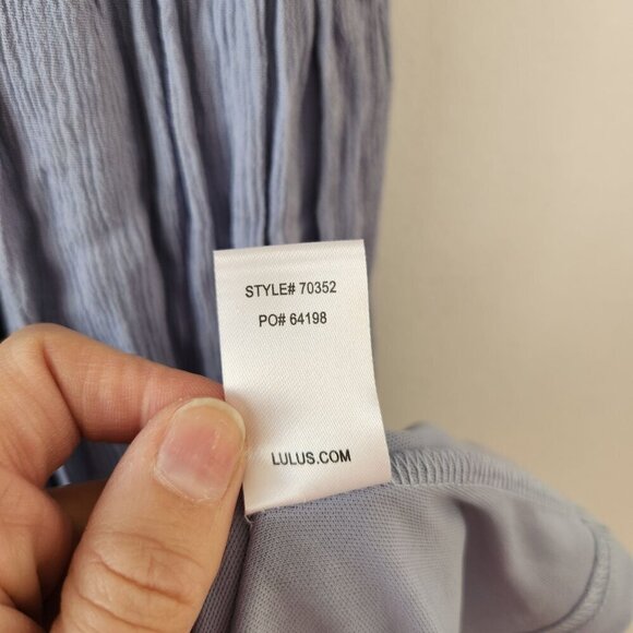 Lulus This is Love Slate Blue Maxi Dress Lace Gauzy Full Length Bridesmaid Sz M - Picture 11 of 11